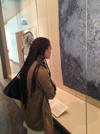 Student on self-guided museum visit